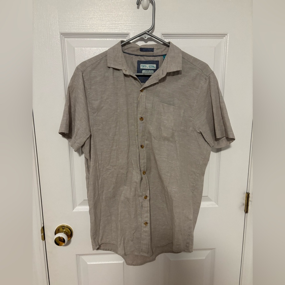 Linen grey short sleeve shirt